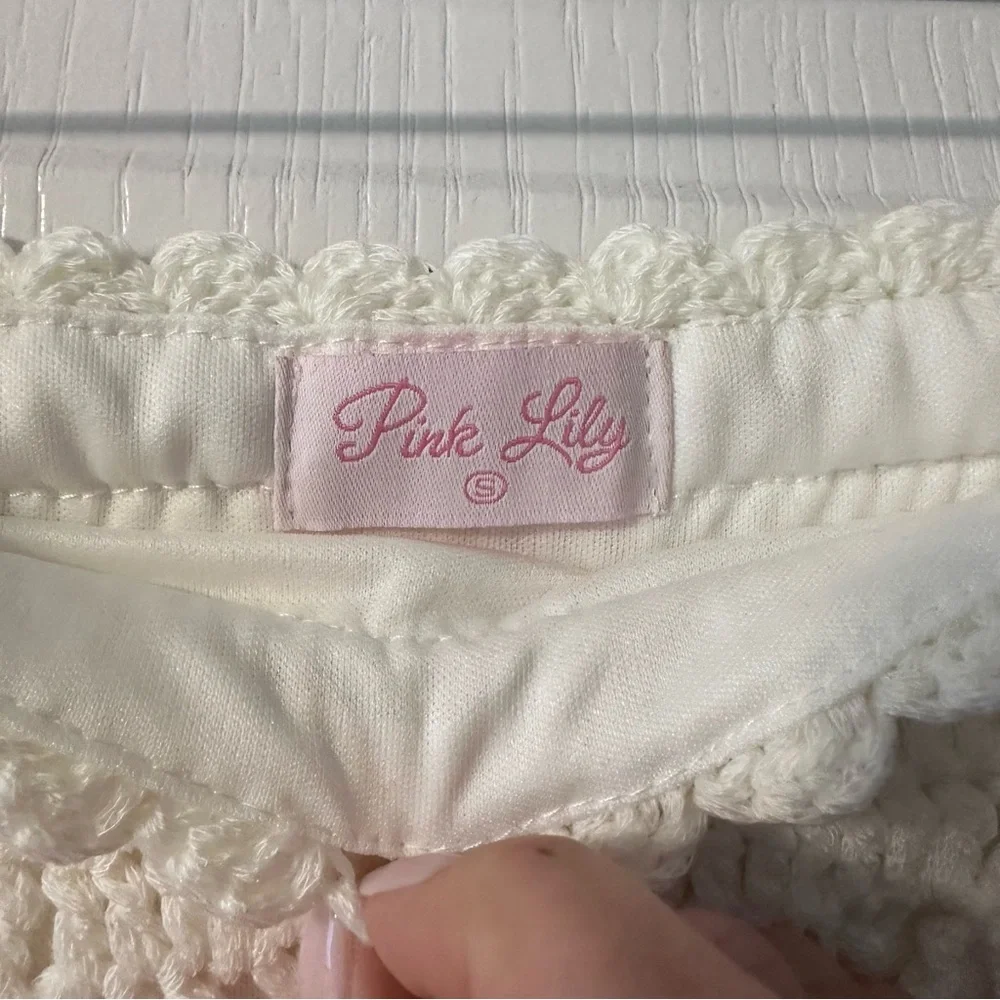 Pink Lily Crochet Tank and Skirt set. Size Small - Picture 4 of 11